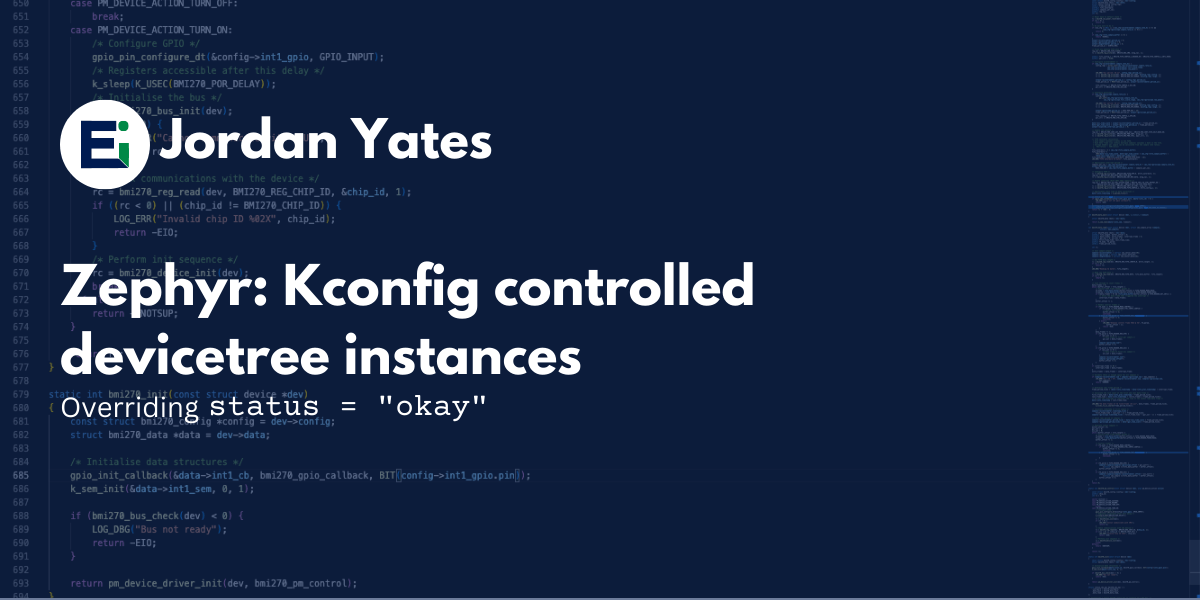 Zephyr: Kconfig controlled devicetree instances
