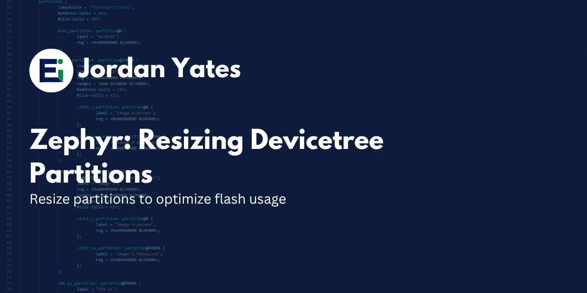 Zephyr: Resizing devicetree partitions